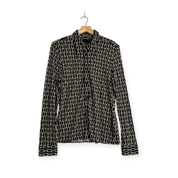 NILI LOTAN Celestine Print Shirt, Small Chain Print, Size L, MRSP $695 - Picture 16 of 16